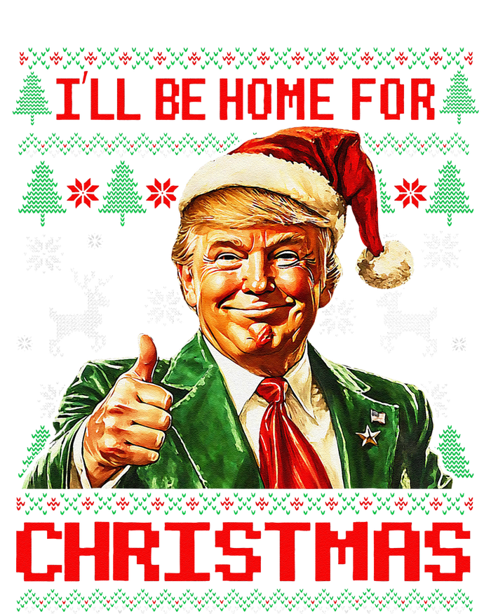 ILl Be Home For Christmas Funny Santa Trump Pajamas Ugly Pajama Set