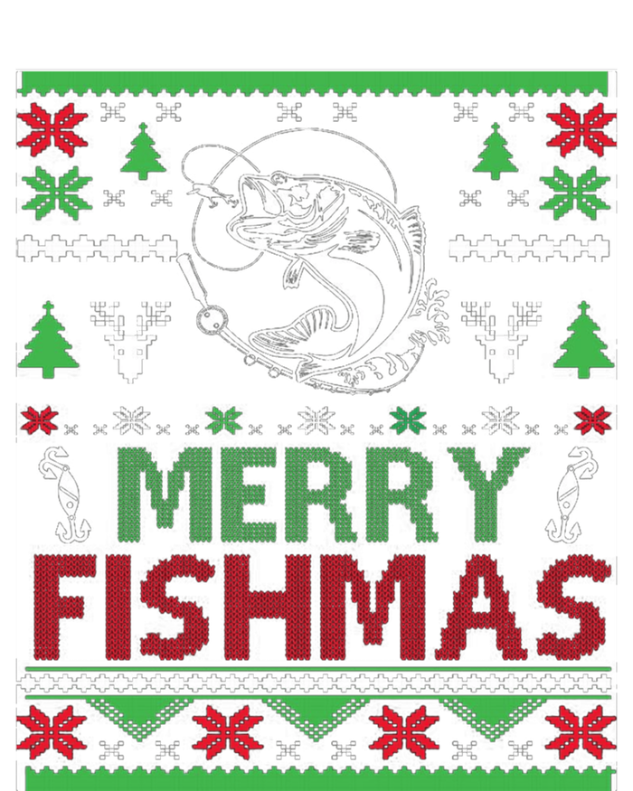 Fishing Ugly Christmas Bass Fish Merry Fishmas Gift Full Zip Hoodie