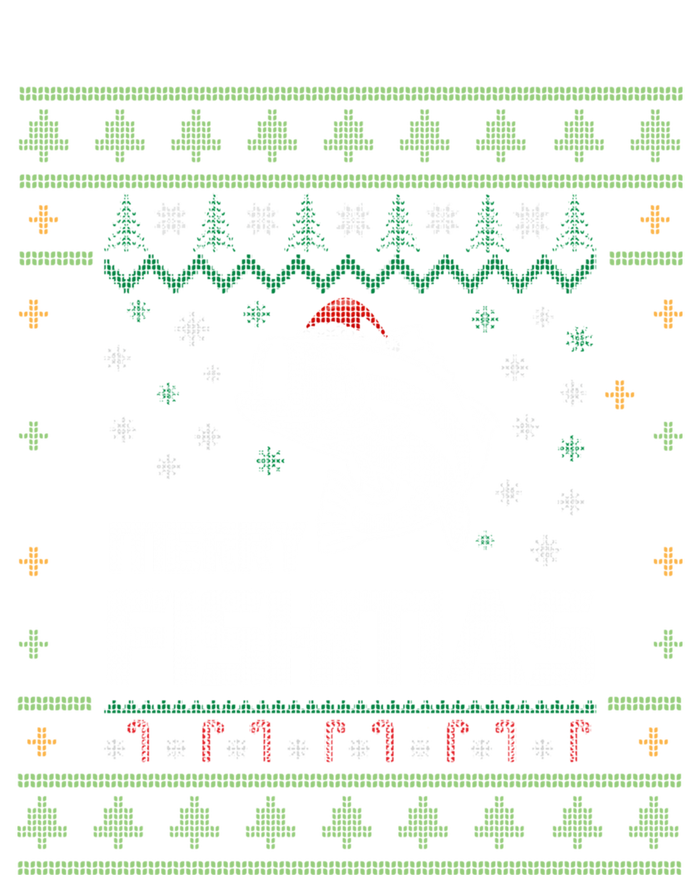 Merry Fishmas Funny Tree Fish Fishing Ugly Christmas Gift Striped Beanie with Solid Band