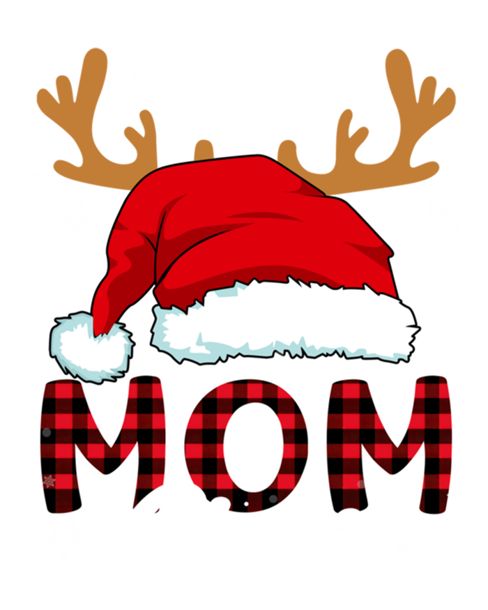 Mom Claus Santa Hat Reindeer Red Plaid Matching Family Xmas Gift T-Shirt