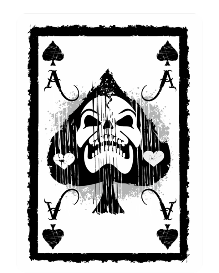 Ace Of Spades Heavy Rock Skull Skeleton Playing Card Funny Gift Women's Flannel Pajama Set