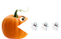 Funny Halloween Pumpkin Eating Ghosts Cute Gift Premium T-Shirt