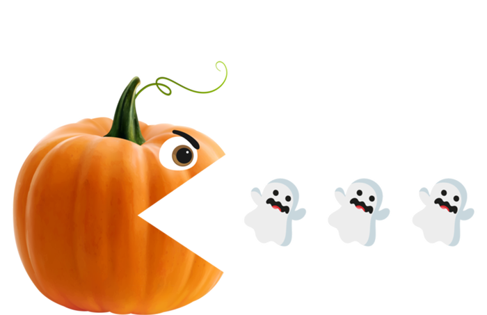 Funny Halloween Pumpkin Eating Ghosts Cute Gift Premium T-Shirt