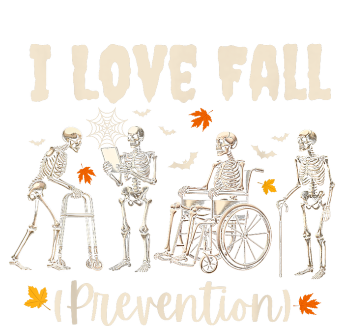 Funny Skeleton I Love Fall Prevention Fall Physical Therapy Striped Beanie with Solid Band