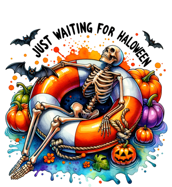 Funny Skeleton Just Waiting For Halloween Gift Valucap Bio-Washed Visor