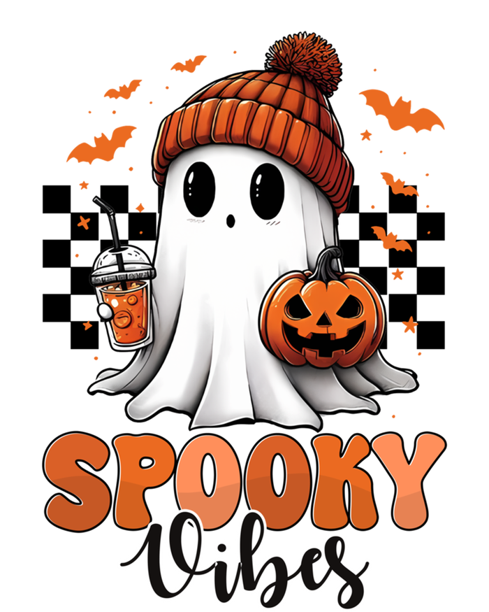 Groovy Spooky Vibes Retro Ghost Holding Pumpkin Halloween Gift Ladies Essential Flowy Tank