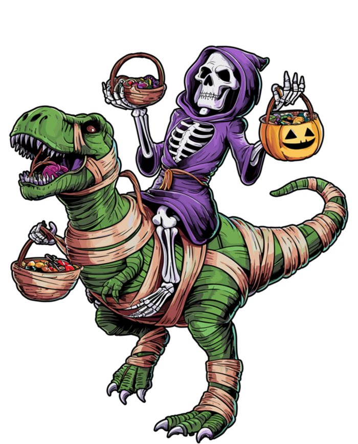 Halloween Funny Skeleton Riding Mummy Dinosaur Trex Great Gift T-Shirt