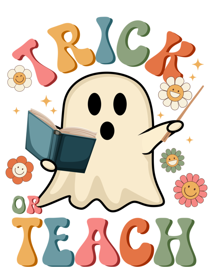 Groovy Halloween Trick Or Teach Ghost Teacher Gift T-Shirt