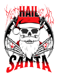 Hail Santa! Funny Christmas Rock On Santa Skeleton Cute Gift Pom Pom 12in Knit Beanie