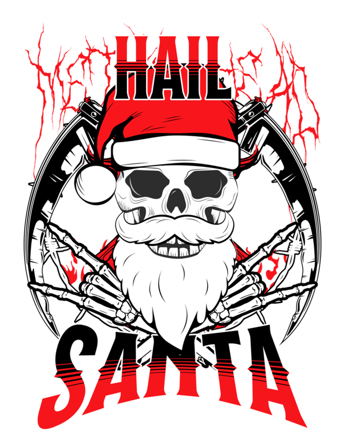 Hail Santa! Funny Christmas Rock On Santa Skeleton Cute Gift Pom Pom 12in Knit Beanie