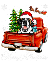 Funny Saint Bernard Ride Red Truck Merry Christmas Pajama Poster