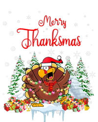 Funny Turkey Santa Merry Thanksmas Christmas Thanksgiving Performance Long Sleeve Polo