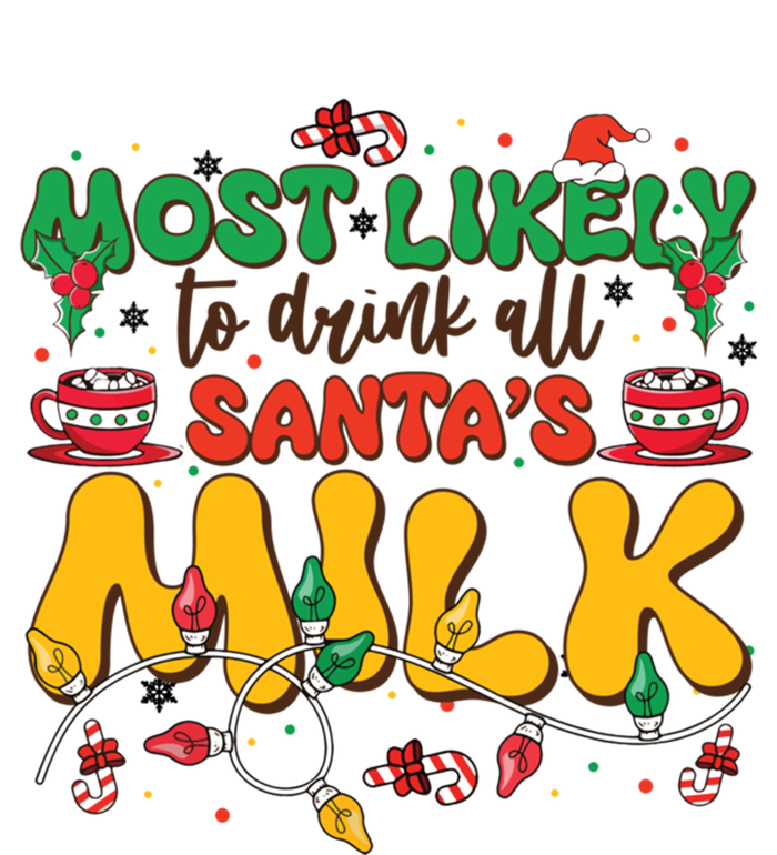 Funny Most Likely To SantaS Milk Christmas Gift Women's Tri-Blend 3/4-Sleeve Raglan Shirt