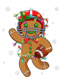 Gingerbread Santa Hat Playing Football Christmas Tree Lights T-Shirt