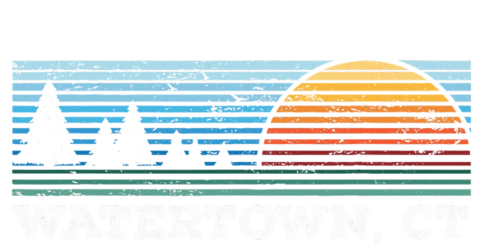 Retro Sunset Stripes Watertown Connecticut T-Shirt