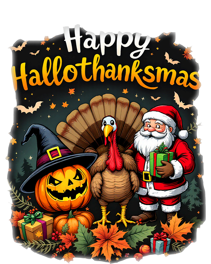 Happy Hallothanksmas Thanksgiving Halloween Merry Christmas Pajama Set