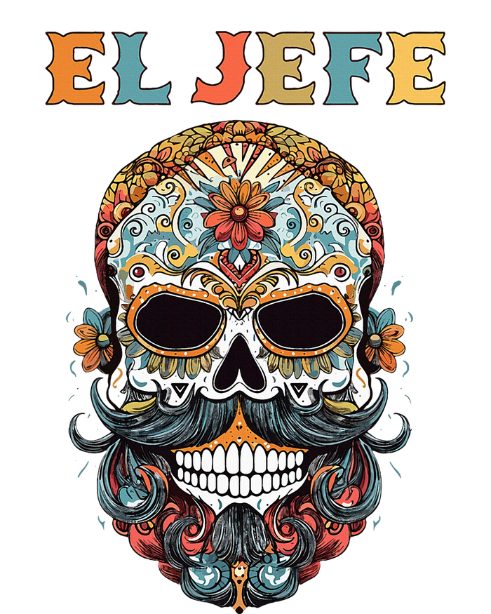 El Jefe Funny Skull Mexican Boss Spanish Dia De Los Muertos T-Shirt