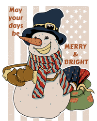 May Your Days Be Merry And Bright Happy Snowman Christmas Hoodie Striped Beanie with Solid Band