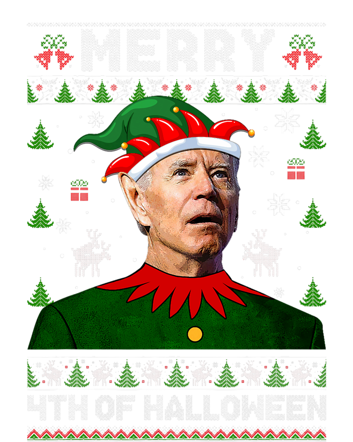 Merry 4th Of Halloween Joe Biden Christmas Ugly Sweater Doggie Tank