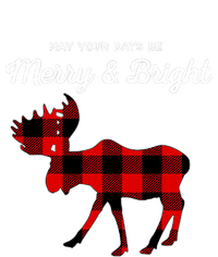 Merry And Bright Buffalo Plaid Christmas Moose Women's Racerback Tank