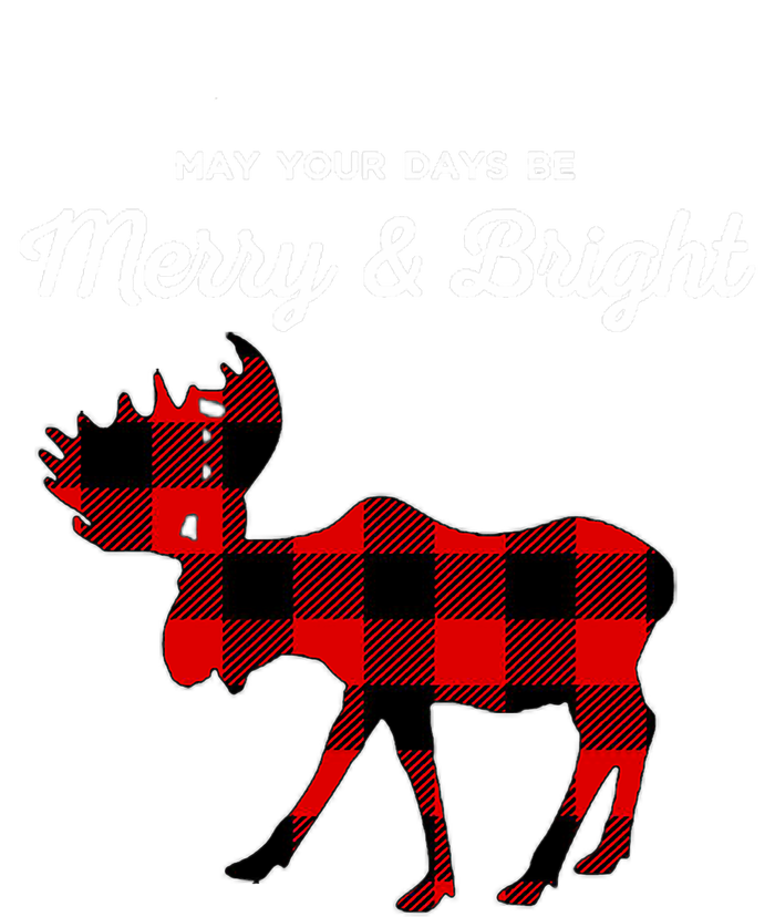 Merry And Bright Buffalo Plaid Christmas Moose Women's Racerback Tank