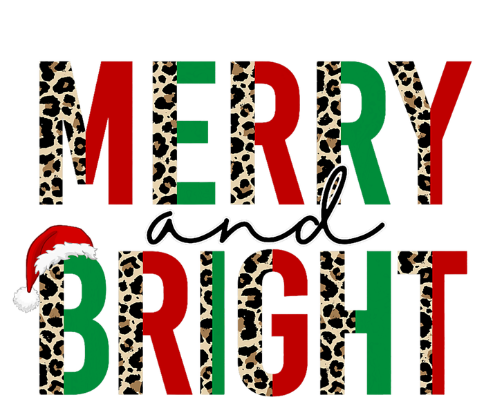 Merry And Bright Christmas Leopard Santa T-Shirt