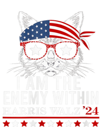 I Am The Enemy Within Harris Walz 2024 Usa Voting Cat Lovers Womens Funnel Neck Pullover Hood