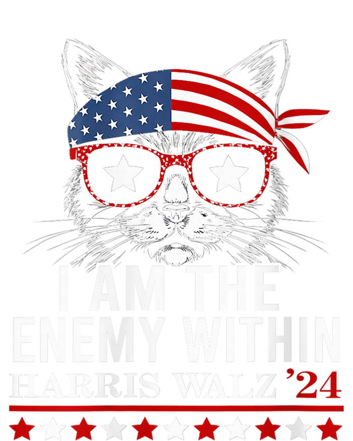 I Am The Enemy Within Harris Walz 2024 Usa Voting Cat Lovers Womens Funnel Neck Pullover Hood