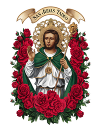 Red Roses San Judas Tadeo Con Bandera De MéXico God T-Shirt