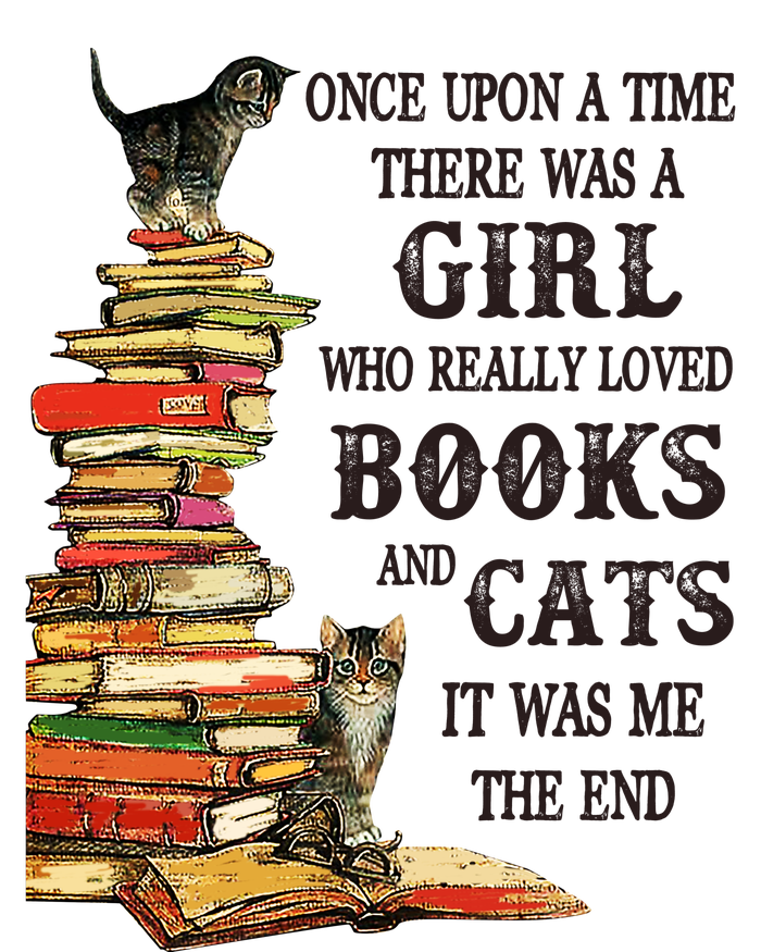 Once Upon A Time A Girl Really Loved Books And Cats Women's Racerback Cropped Tank