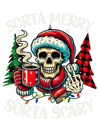 Sorta Merry Sorta Scary Retro Skeleton Hot Cocoa Christmas Bella+Canvas Jersey Crop Tee