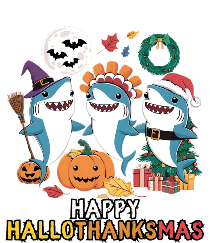 Happy Hallothanksmas Christmas Halloween Shark Thanksgiving Great Gift T-Shirt