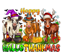 Happy Hallothanksmas Halloween Thanksgiving Christmas Cow Gift T-Shirt