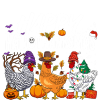 Happy Hallothanksmas Halloween Thanksgiving Xmas Chicken Cute Gift Tie-Dye T-Shirt