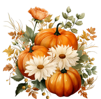 Pumpkin Fall Floral Festive Poster