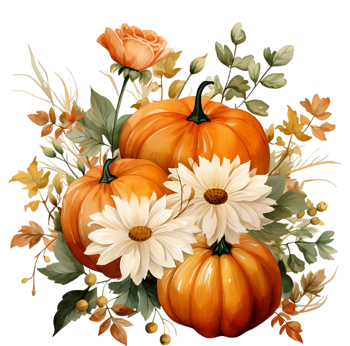 Pumpkin Fall Floral Festive Poster