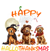 Happy Halloween Thanksgiving Christmas Golden Retriever Xmas Funny Gift Women's T-Shirt