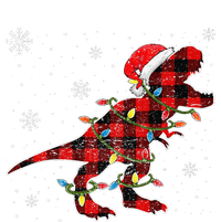 Christmas Dinosaur Buffalo Plaid Tree Light Trex Pajama Womens Funnel Neck Pullover Hood