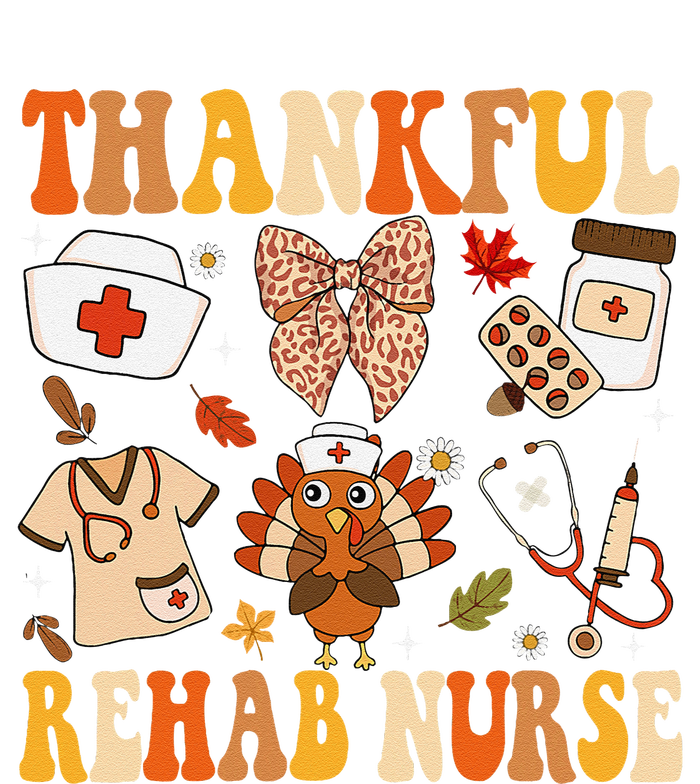 Groovy Thankful Rehab Nurse Thanksgiving Fall Autumn Nurse Pajama Set