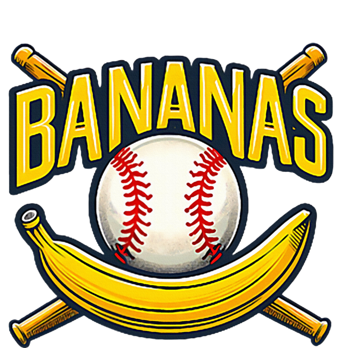 Banana Playing Baseball Fruit Lover Baseball Player Banana Ladies Long Sleeve Shirt