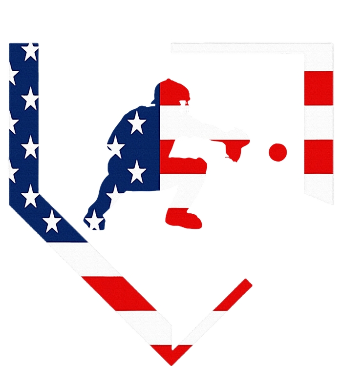 American Flag Graphic Baseball Catcher Gear Baseballin T-Shirt