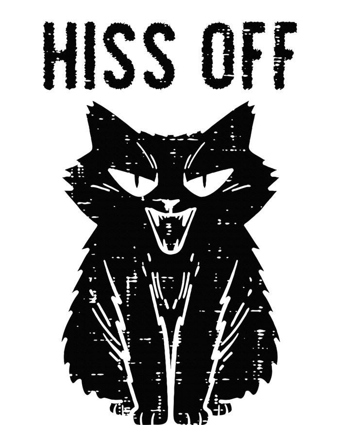 Black Cat Hiss Off Funny Meow T-Shirt