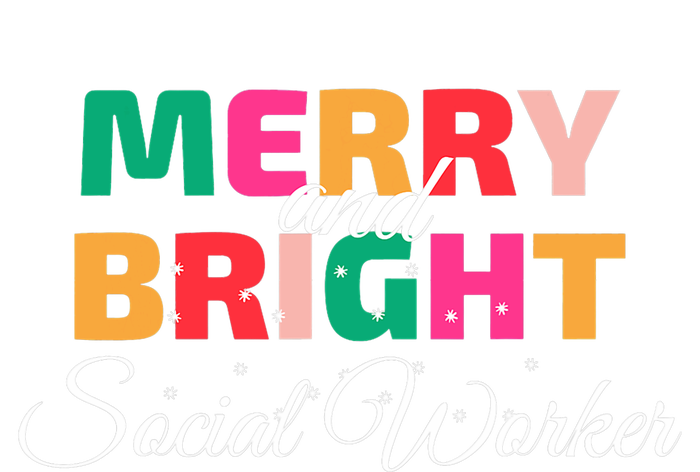 Merry And Bright Christmas Social Worker Flat Bill Trucker Hat