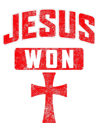 Jesus Won Cross Jesus Christian Faith Religious V-Neck T-Shirt