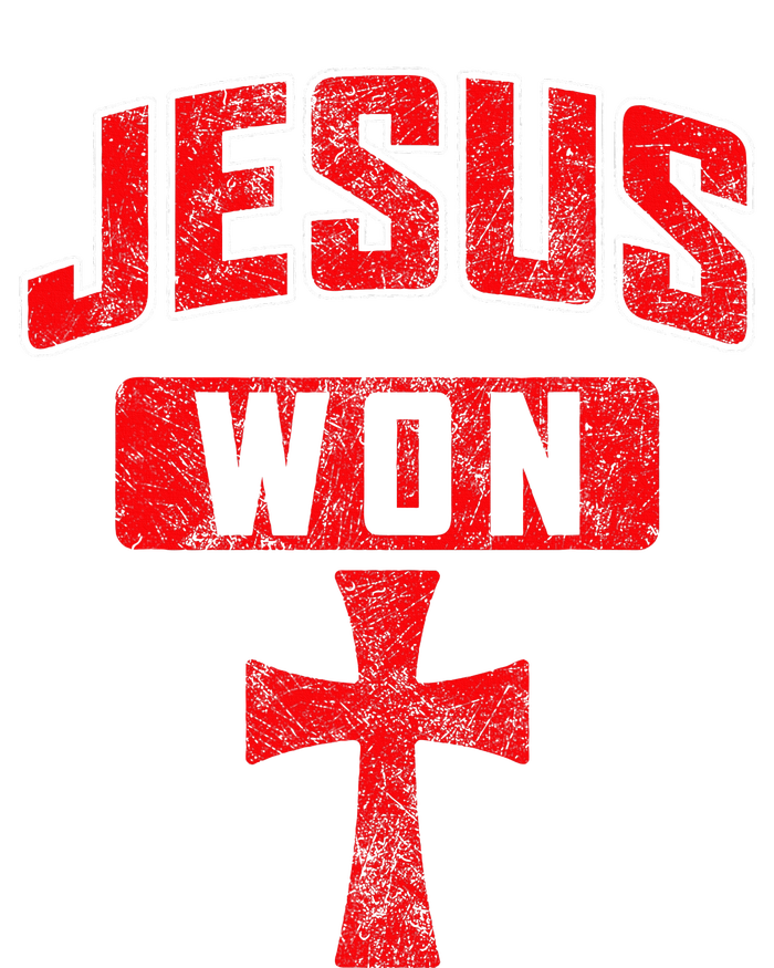 Jesus Won Cross Jesus Christian Faith Religious V-Neck T-Shirt