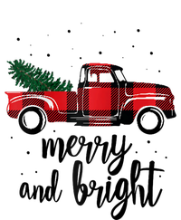 Merry And Bright Cute Red Plaid Truck Happy Holiday Raglan Baseball Crop Fleece Hoodie