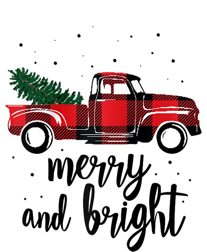 Merry And Bright Cute Red Plaid Truck Happy Holiday Raglan Baseball Crop Fleece Hoodie