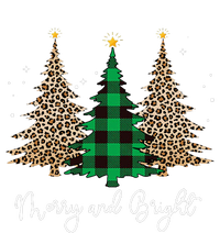 Merry And Bright Leopard Plaid Christmas Trees Women's Long Sleeve Flannel Pajama Set 