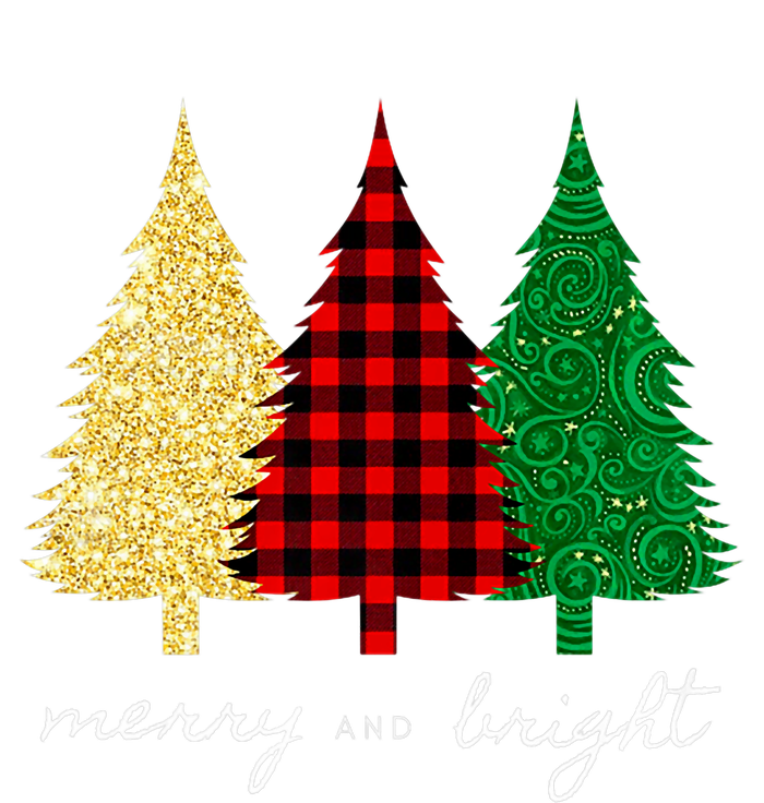 Merry And Bright Red Yellow Green Christmas Trees Premium Premium T-Shirt