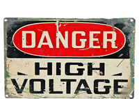 Danger High Voltage Old Rusted Danger Sign Tote Bag